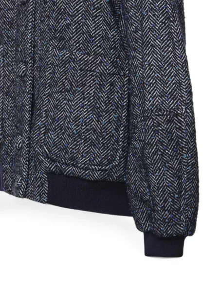 Geacă bomber Genny cu model herringbone albastru