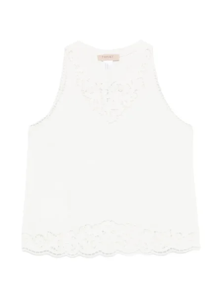 Bluză Twinset din dantelă alb