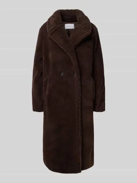 Płaszcz ze sztucznego futra z połami Comma