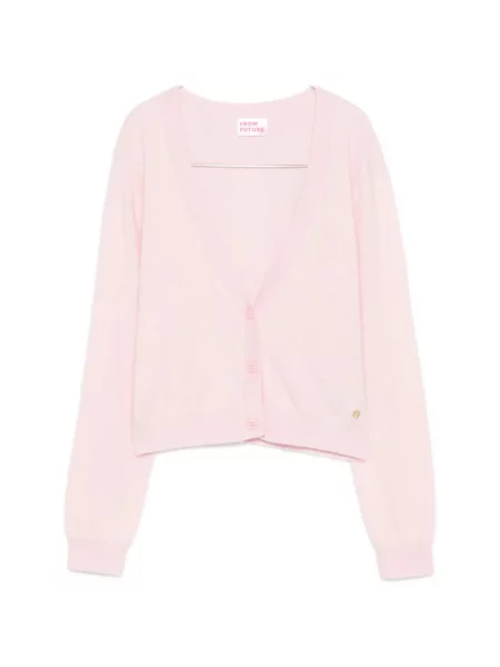 Cardigan From Future cu decolteu în V roz