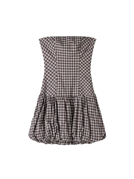 Bershka Rochie albastru noapte / maro / maro ruginiu / maro deschis / murdar alb