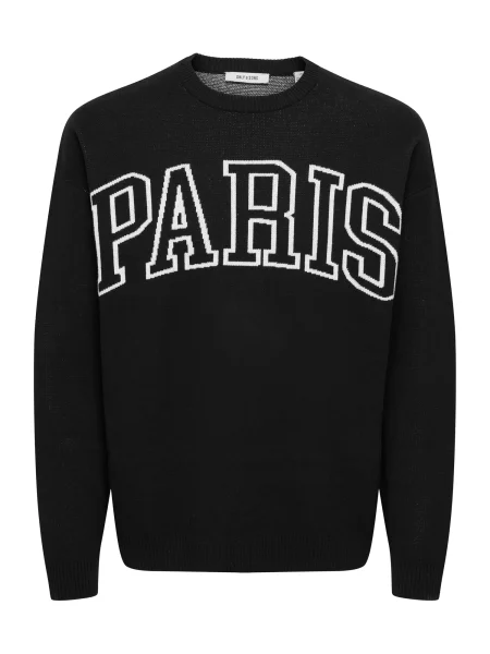 Only & Sons Svetr ONSRunynew černá bílá