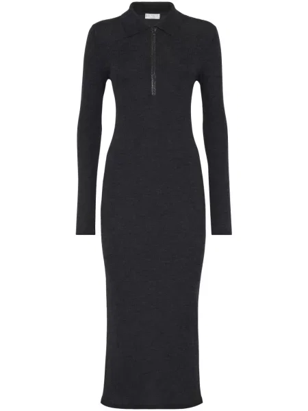 Midi haljina Brunello Cucinelli crna