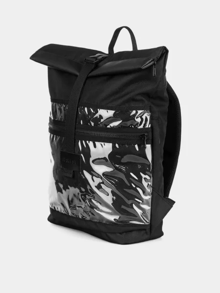 HARVEST Rolltop Рюкзак Поліестер/штучна шкіра чорний