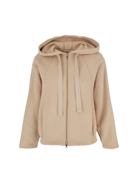 Bluza z kapturem Max Mara z kapturem beżowa
