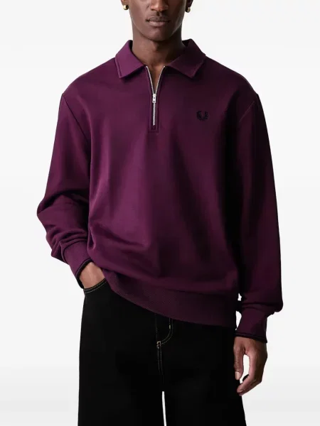 Поло тениска Fred Perry бродирана виолетово