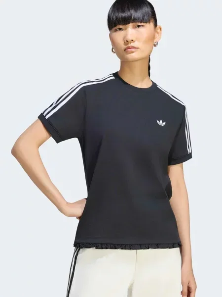 Adidas Originals t-shirt γυναικείο με Pleated μαύρο