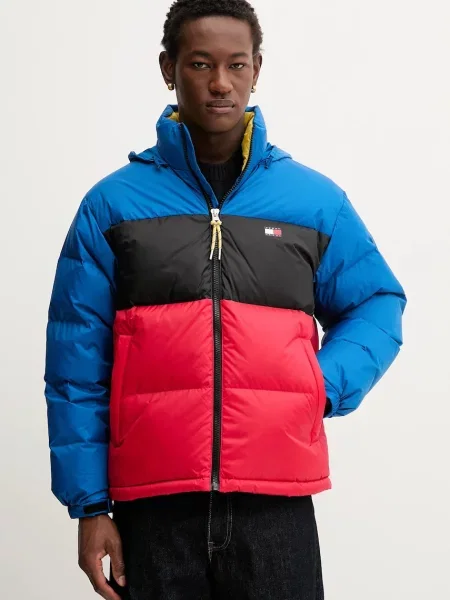 Пухено яке Tommy Jeans зимен модел тъмносиньо