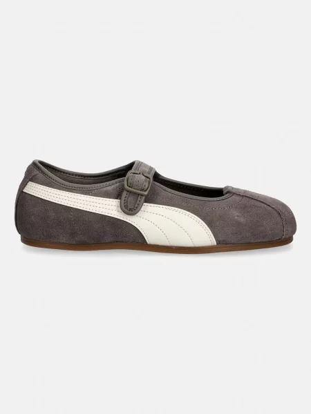 Puma balerini din piele întoarsă Tacklette maro