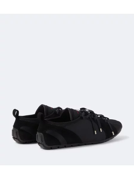 Sneakerși Simone Rocha din piele de căprioară negru