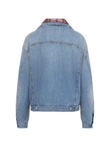 Pledas apykaklė džinsinė striukė Mm6 Maison Margiela mėlyna
