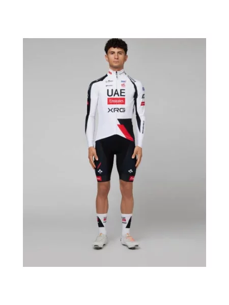 Koszulka rowerowa UAE Team Emirates XRG Winter długa рукав S biała