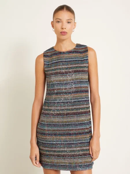 Missoni Pletené Šaty S Flitry A Třpytivou Přízí světle / tmavě červená / modrá šedá