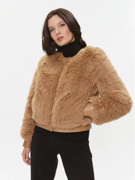 Palton de blană Twinset maro