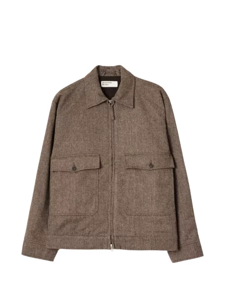 Geacă Universal Works cu model herringbone maro