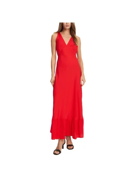 Twinset sukienka maxi rozkloszowana czerwony
