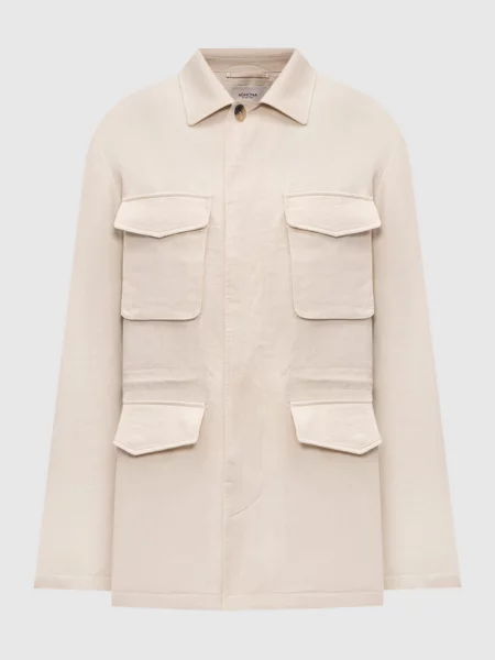 Куртка з льону Agnona бежева