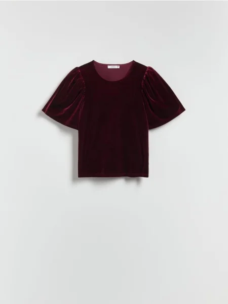 Reserved Блузка з об’ємними рукавами червоний