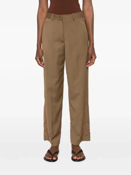 Pantaloni Forte_forte cu broderie maro
