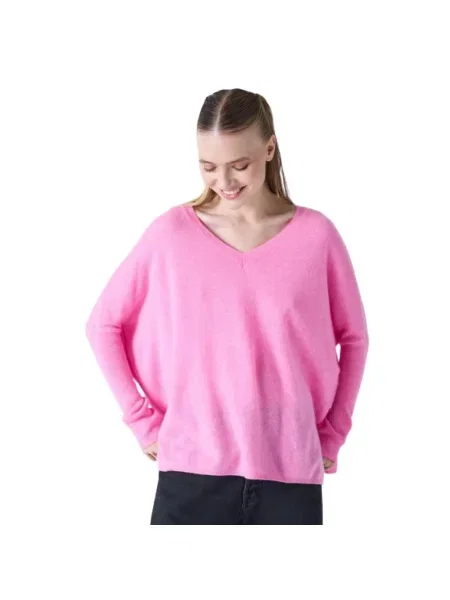 Ponczo Absolut Cashmere z kaszmiru różowe