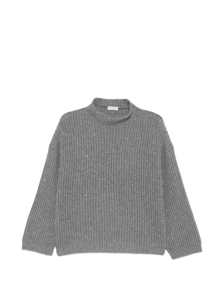 Pulover Brunello Cucinelli cu paiete gri