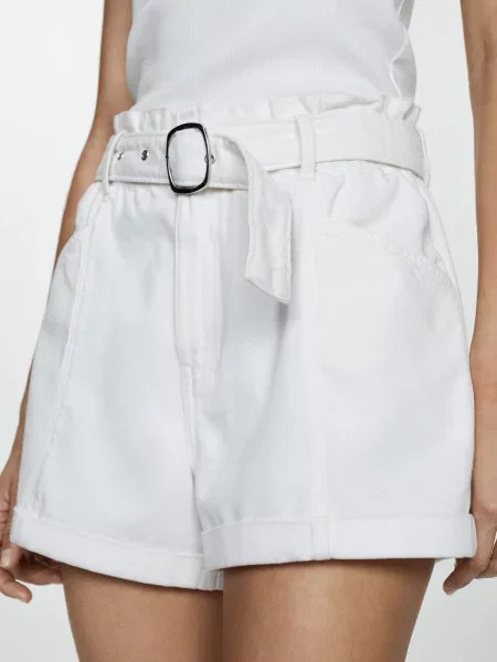 MANGO Шорти джинсові білий