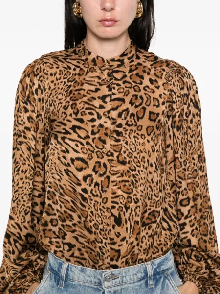 Cămașă Twinset cu imagine cu model leopard maro