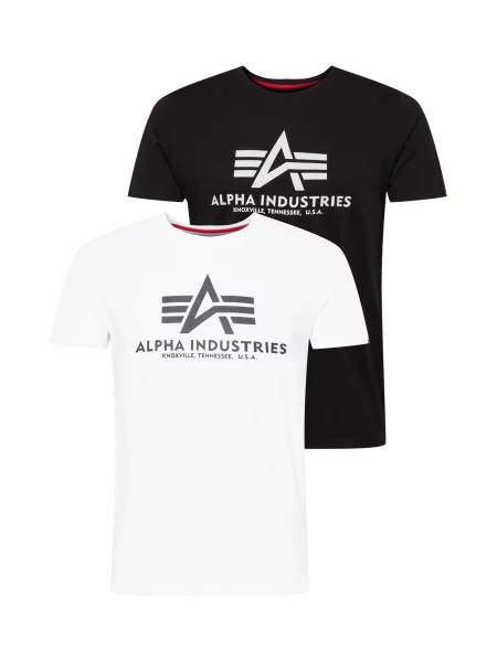 ALPHA INDUSTRIES Tricou negru alb