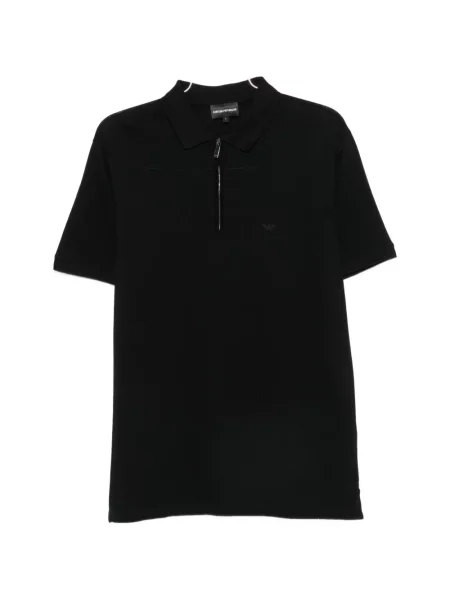 Tricou polo Emporio Armani cu autograf negru