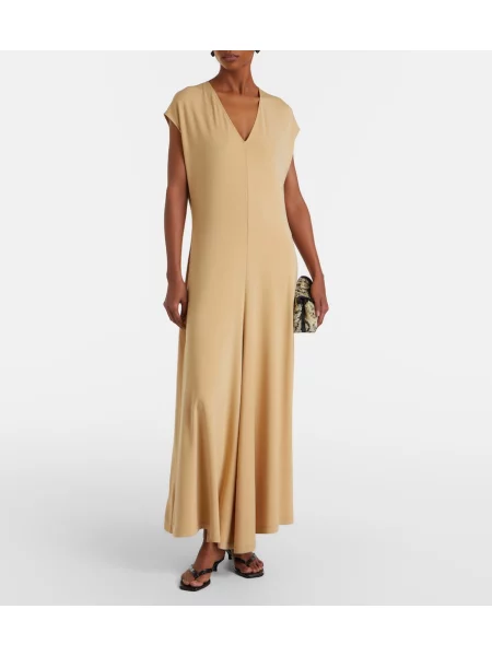 Rochie maxi Toteme din jerseu bej