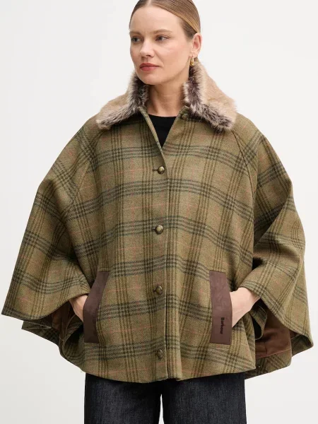 Barbour poncho de lână LILY verde