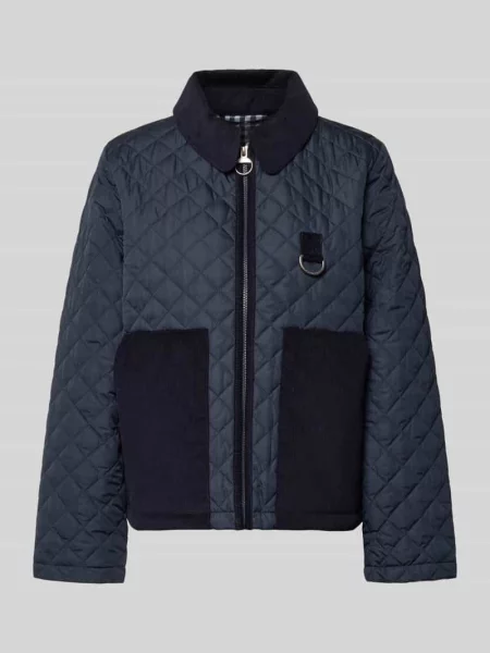 Kurtka pikowana w kroju regular fit z naszytymi bocznymi model AYLESBY' Barbour granatowa