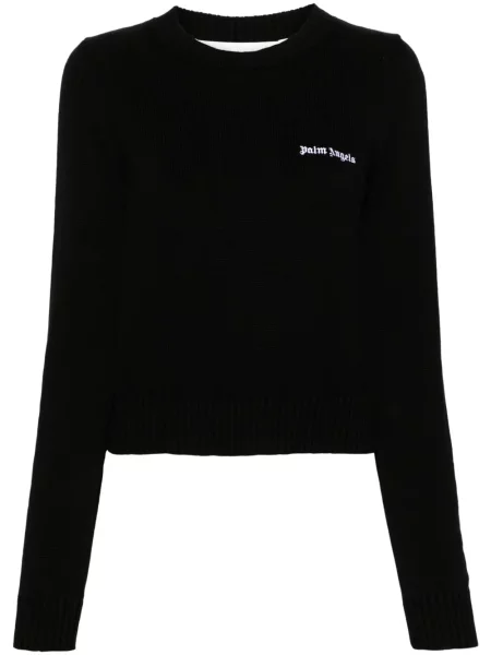Decupat pulover Palm Angels cu broderie negru