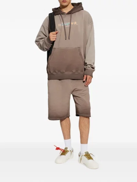Szorty Off-white z nadrukiem ze sznurkiem białe