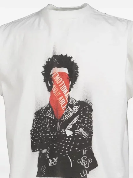 Tricou Emotionally Unavailable cu imagine alb