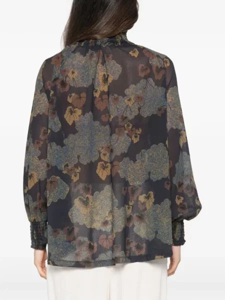 Bluză Siyu cu model floral cu imagine albastru