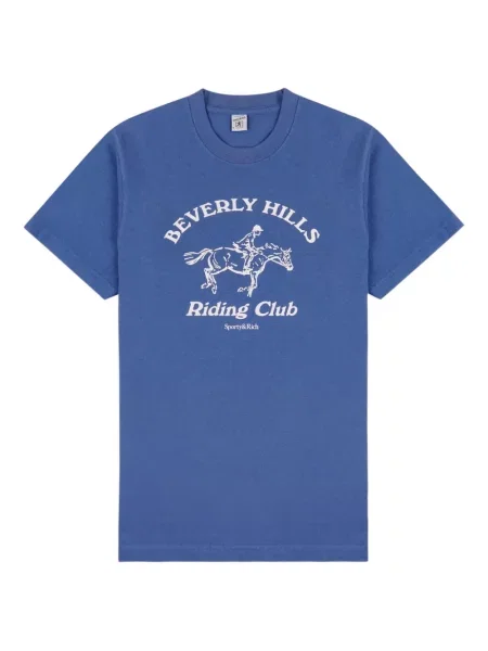 Tricou Sporty & Rich cu imagine albastru