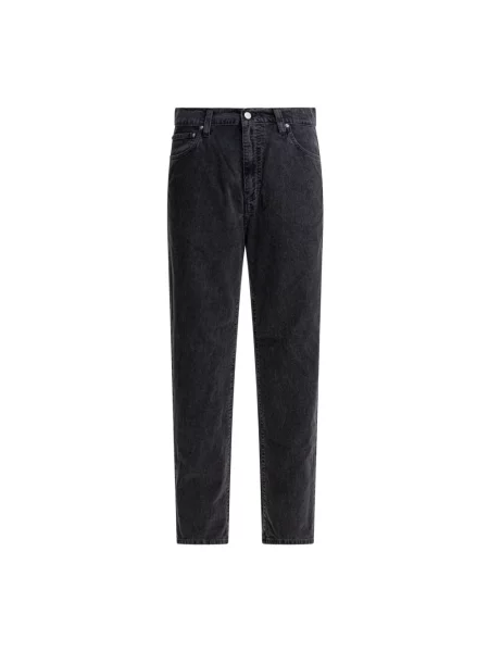 Carhartt Wip Spodnie Z Sztruksu Aaron Regular Fit schwarz czarne