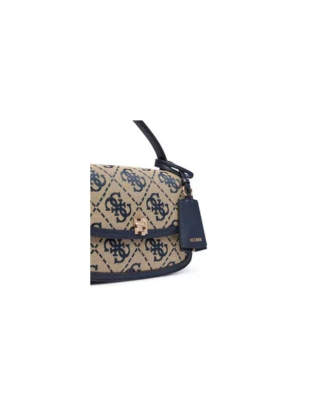 GUESS Kabelka Audrey krémová / indigo černá