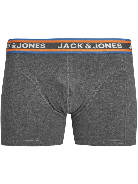 JACK & JONES Boxerky MYLE námornícka modrá / sivá / oranžová / biela