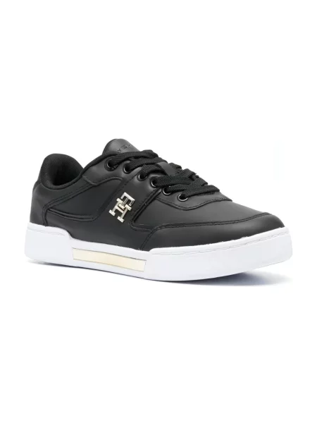 Sneakersy Tommy Hilfiger skórzane czarne