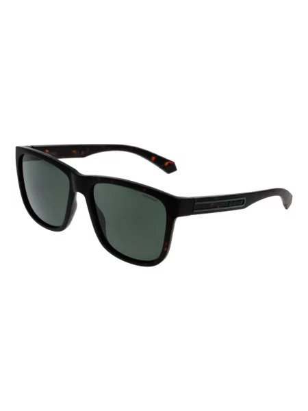 Okulary przeciwsłoneczne męskie Polaroid PLD matte brown havana/green polarized czarne