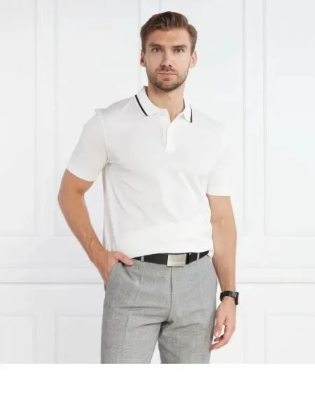 BOSS BLACK Tenisz póló Piket 40 fehér