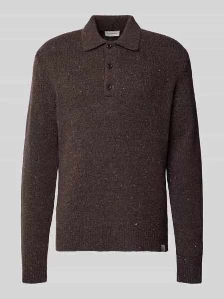 Sweter z dzianiny z Mieszanka wełny z Kołnierzyk polo Calvin Klein Jeans
