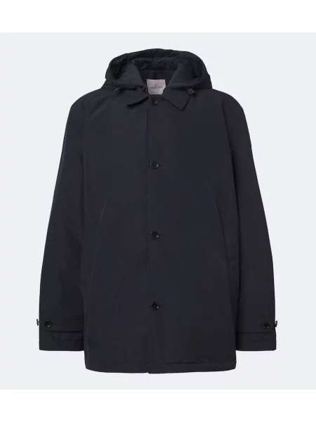Geacă cu puf Moncler cu glugă albastru