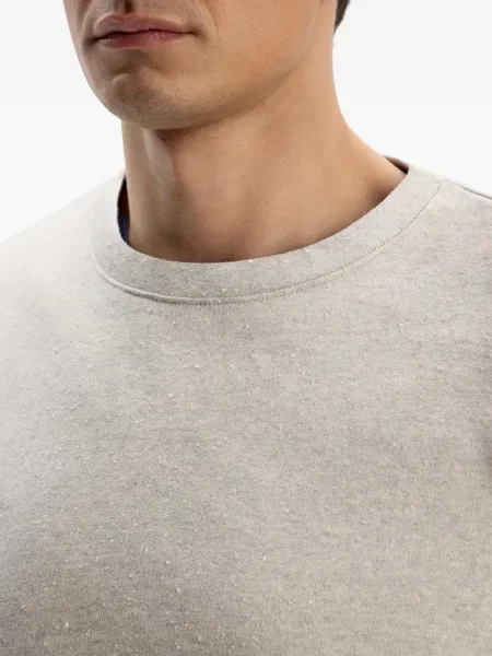 Hanorac crewneck 12 Storeez cu decolteu rotund lung gri