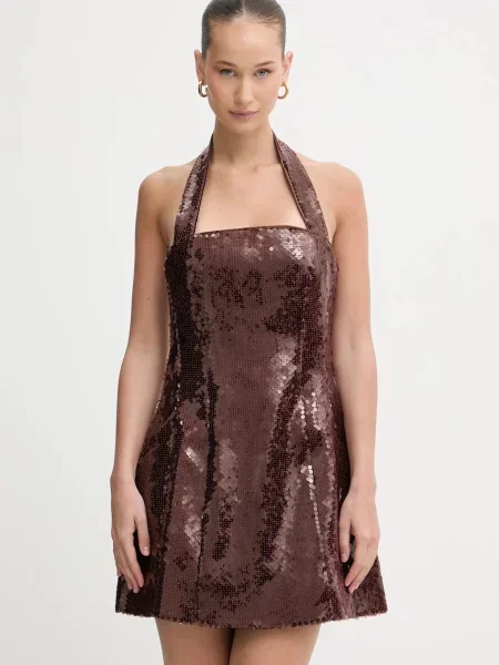 Bardot sukienka bordowa