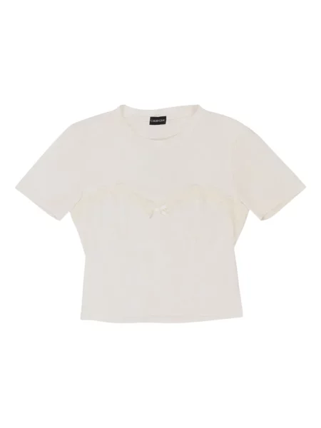 Tricou Callipygian din dantelă alb