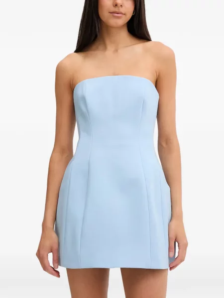 Rochie mini Bardot fără bretele albastru