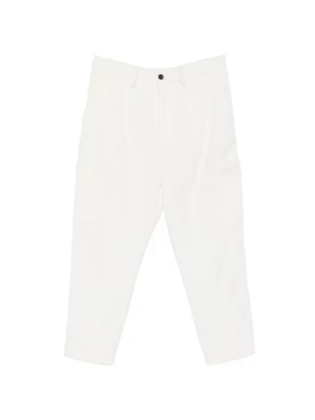 Pantaloni Eleventy de catifea cord alb